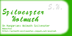 szilveszter wolmuth business card